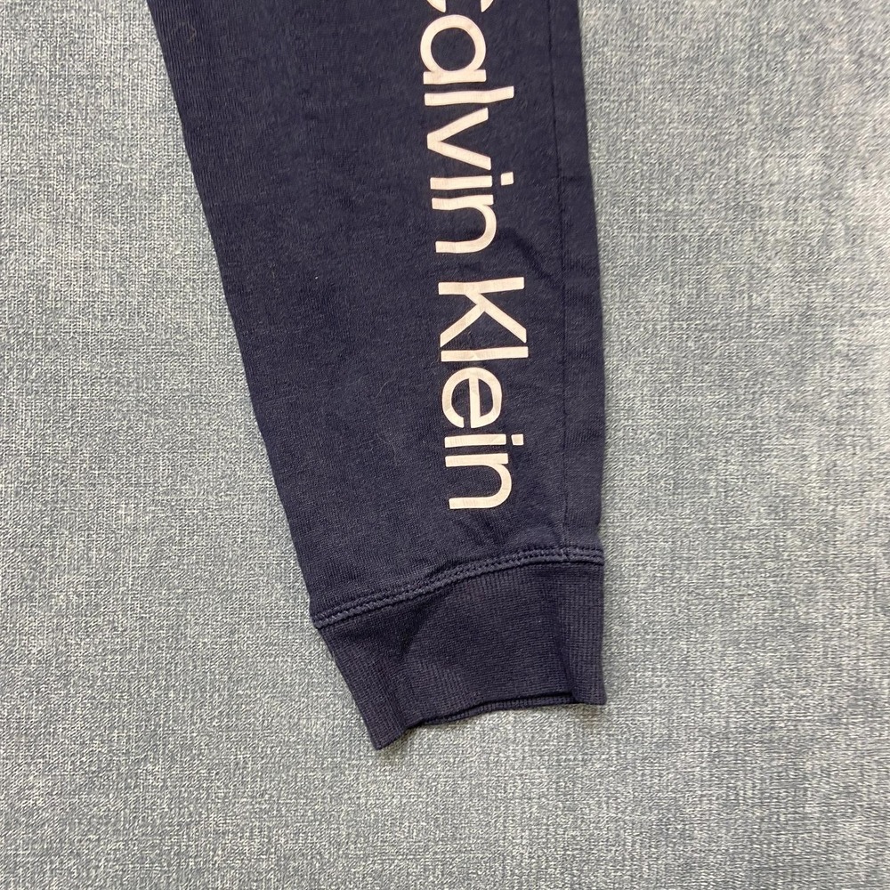 Calvin Klein Sleepwear Pants Womens Small Blue Logo Wordmark Logo Tapered Leg - Picture 3 of 13